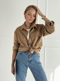 Moteriški zomšos imitacijos marškiniai ADELIA Ruda