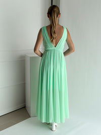 Moteriška ilga proginė suknelė FERRARA Mėtinė