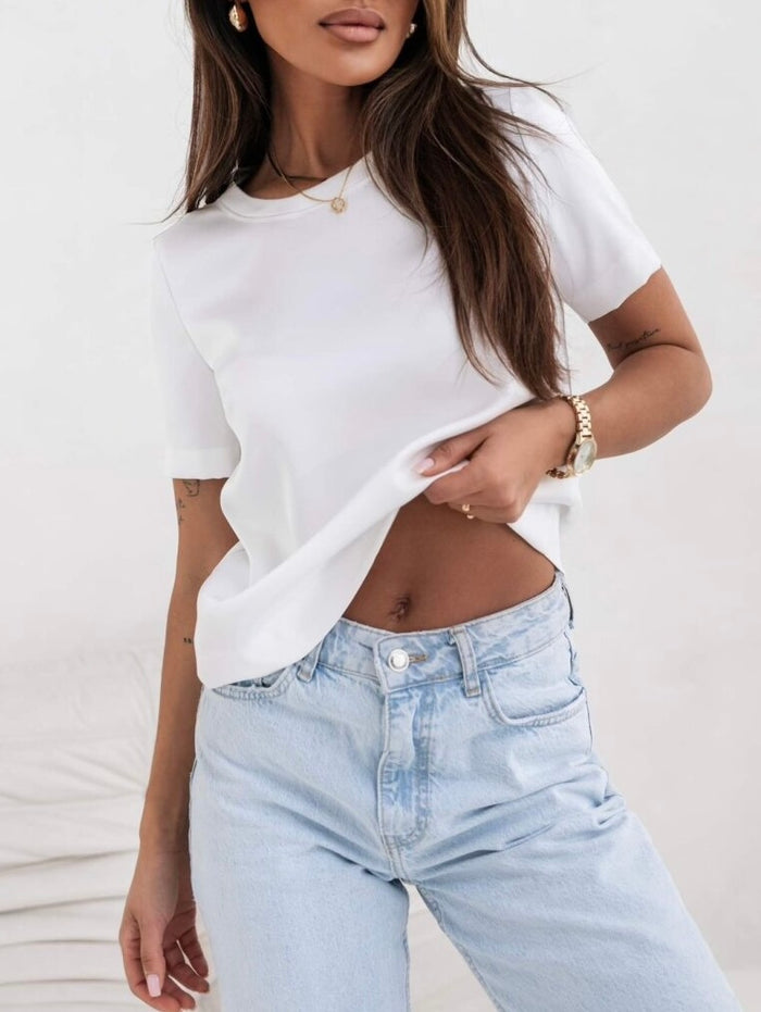 Moteriški medvilniniai marškinėliai KENNA Balta