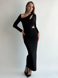 Moteriška itališka proginė suknelė LINETTE Juoda