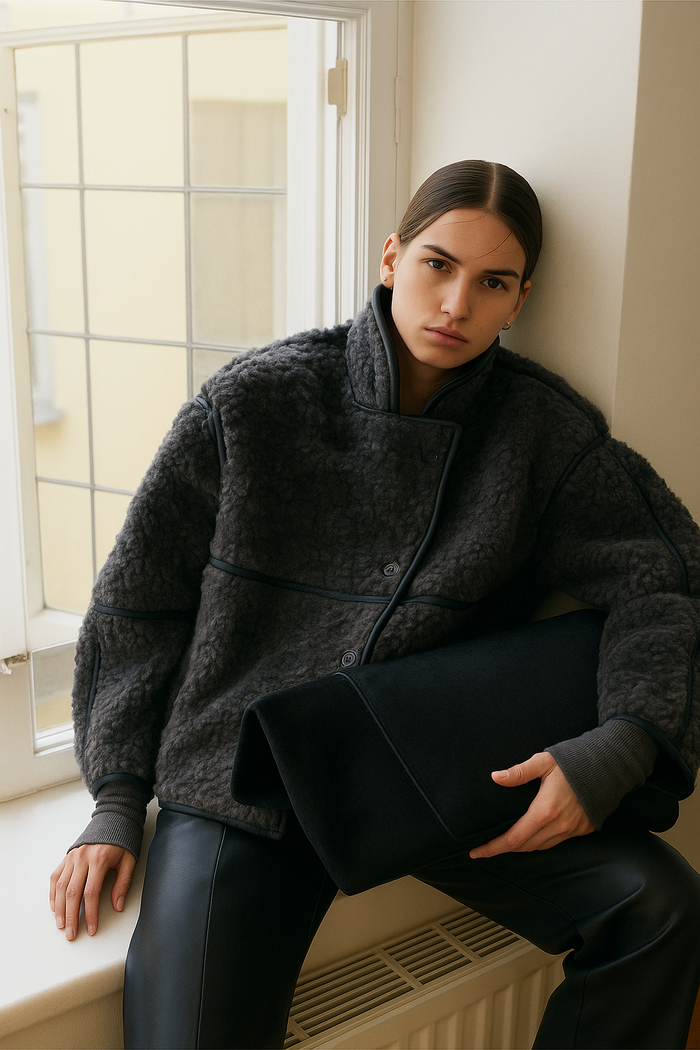 Moteriška kailinė striukė PLUSH Pilka