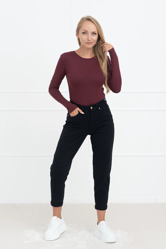 Moteriška medvilninė palaidinė STEVE Bordo