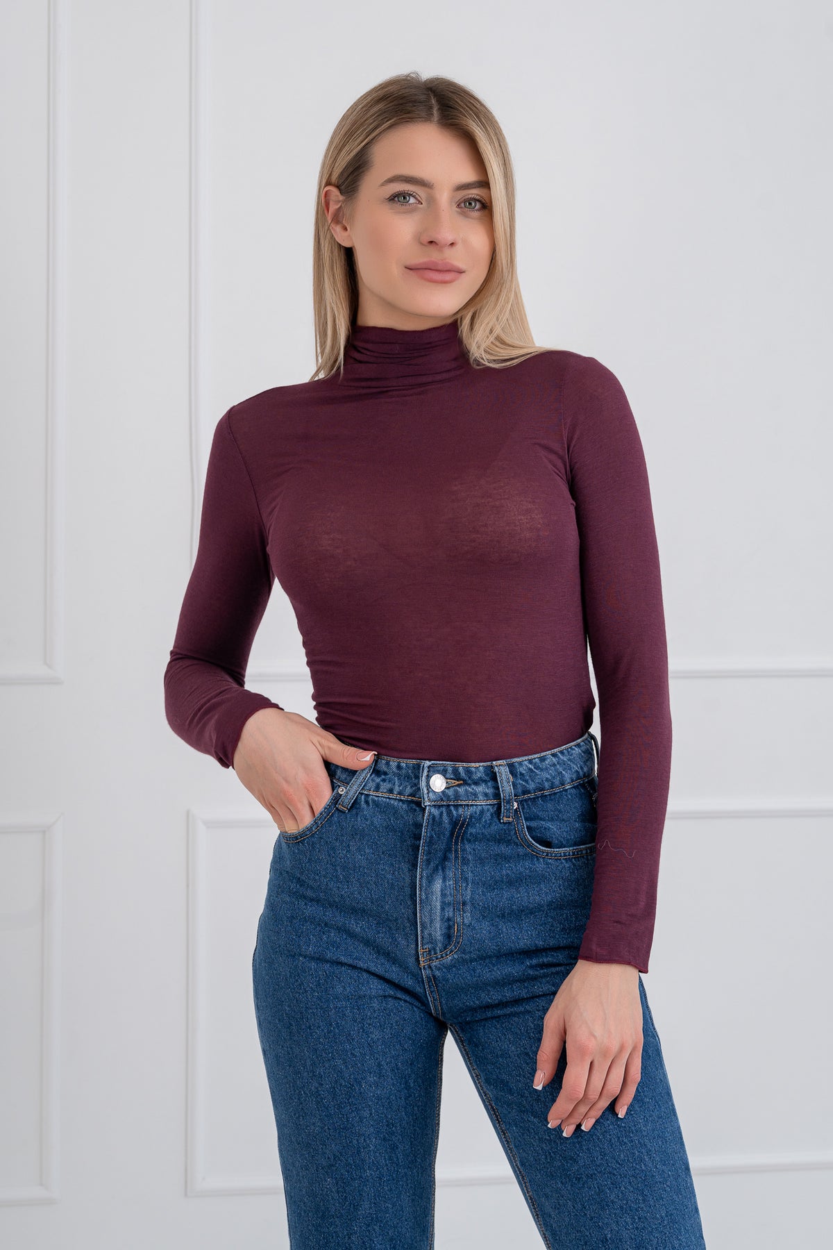 Moteriška itališka palaidinė su kašmyru SANDERS Bordo