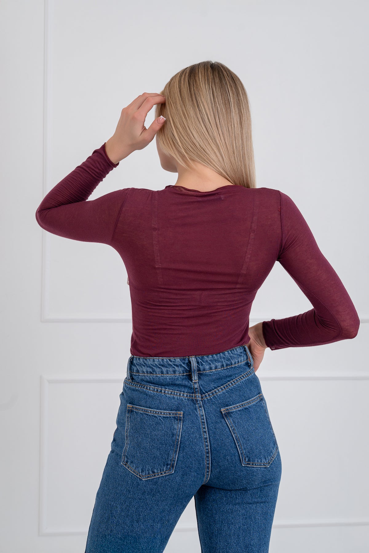 Moteriška itališka palaidinė su kašmyru FRAZIER Bordo