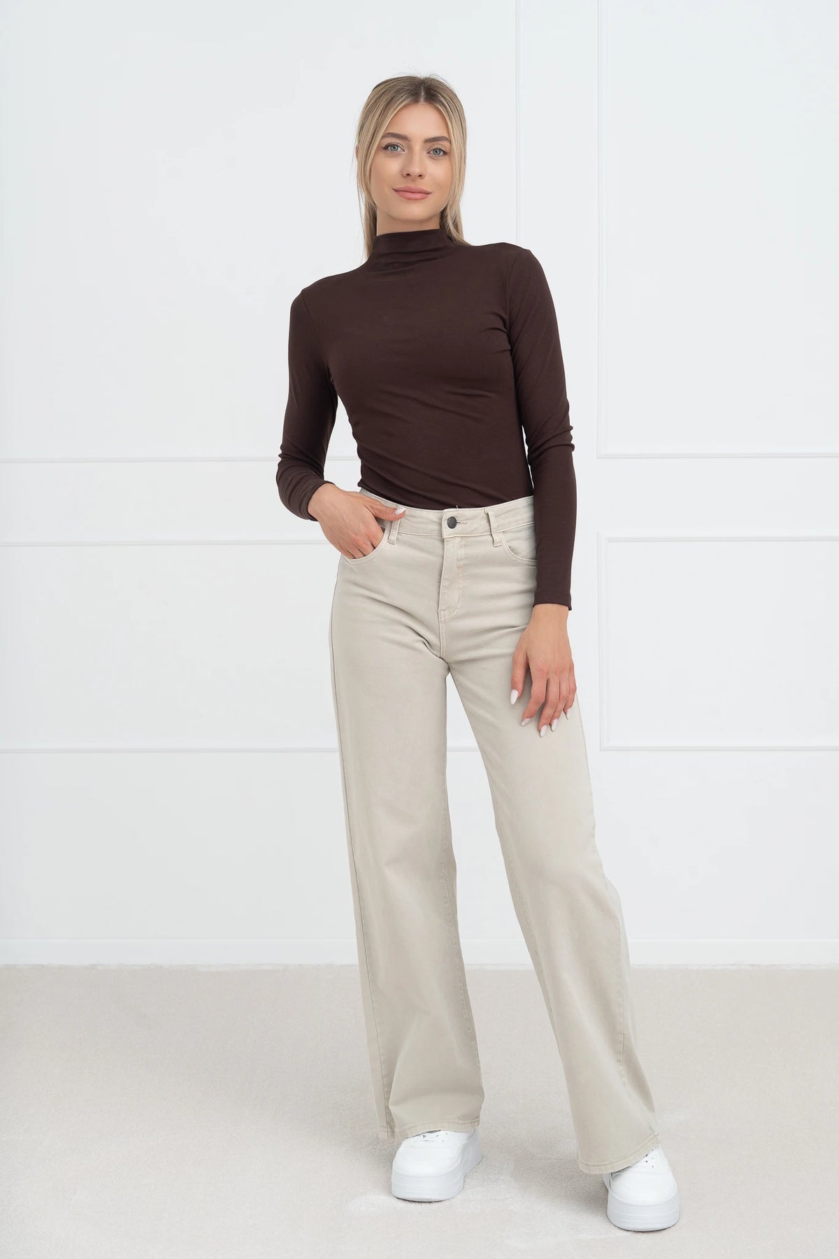 Moteriška medvilninė palaidinė JIMMY Tamsiai ruda