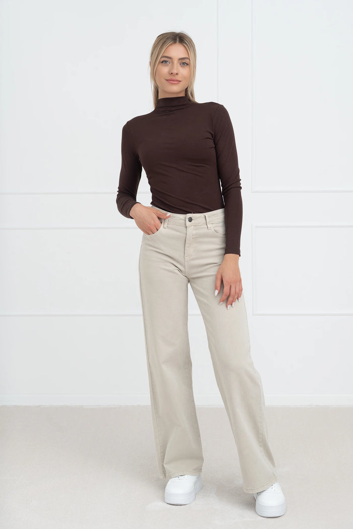 Moteriška medvilninė palaidinė JIMMY Tamsiai ruda