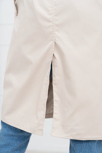 Moteriškas vidutinio ilgio paltas su gobtuvu PHILIPPA Kreminė