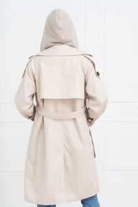 Moteriškas vidutinio ilgio paltas su gobtuvu PHILIPPA Kreminė