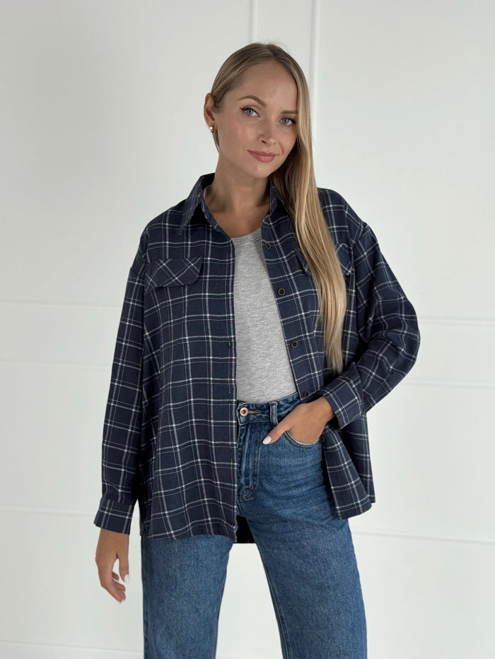 Moteriški languoti marškiniai NEVILLE Tamsiai mėlyna