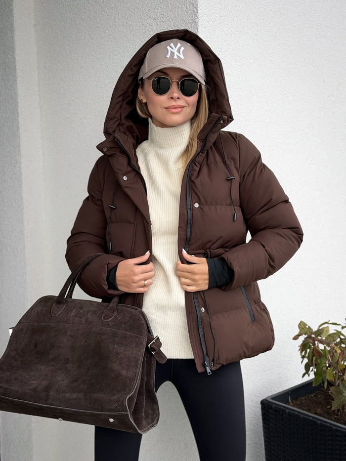 Moteriška šilta striukė su gobtuvu SERGIO Ruda