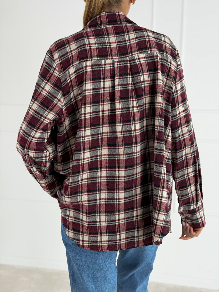 Moteriški itališki languoti marškiniai MARISA Bordo