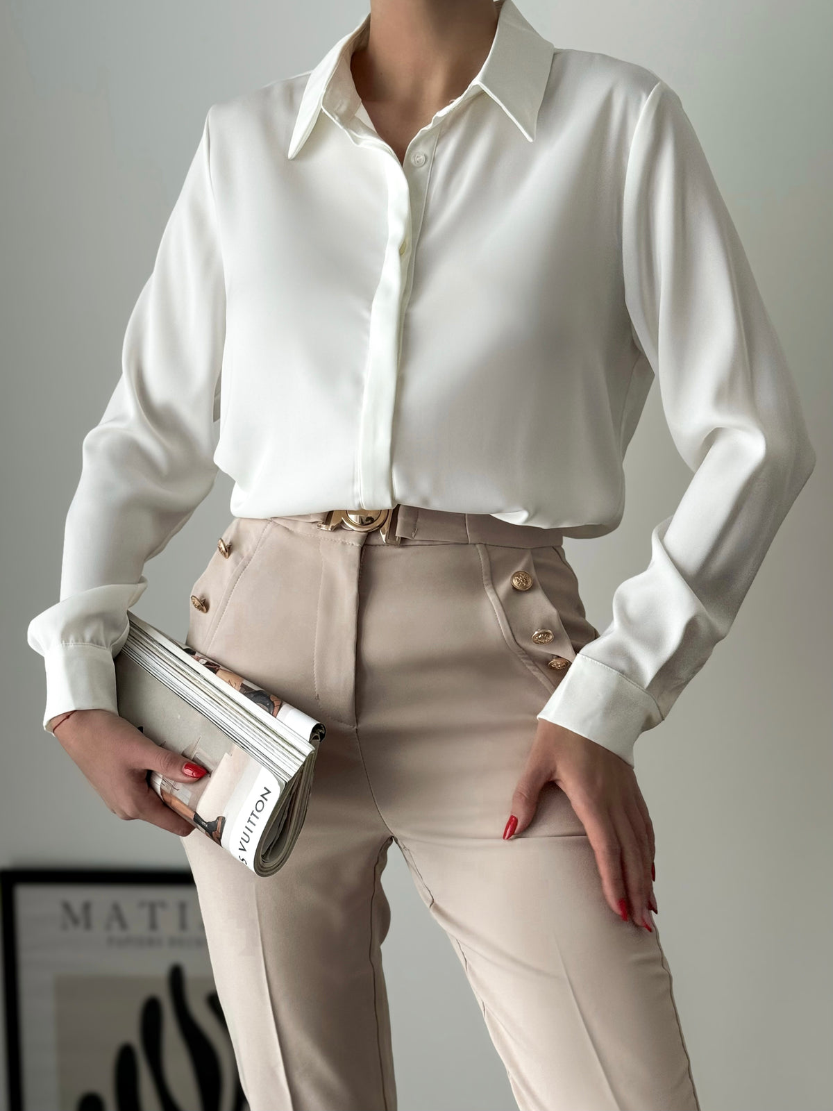 Moteriški marškiniai RENE Balta