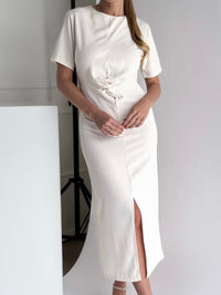 Moteriška itališka proginė suknelė ADRIANA Kreminė