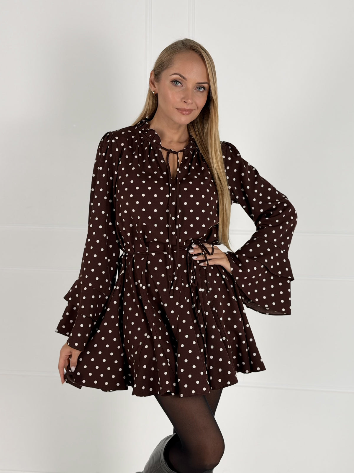 Moteriška taškuota suknelė MARGARITA Ruda