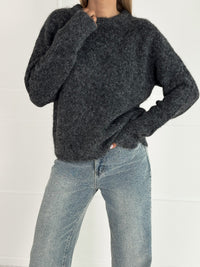 Moteriškas šiltas megztinis su vilna DAMON Pilka