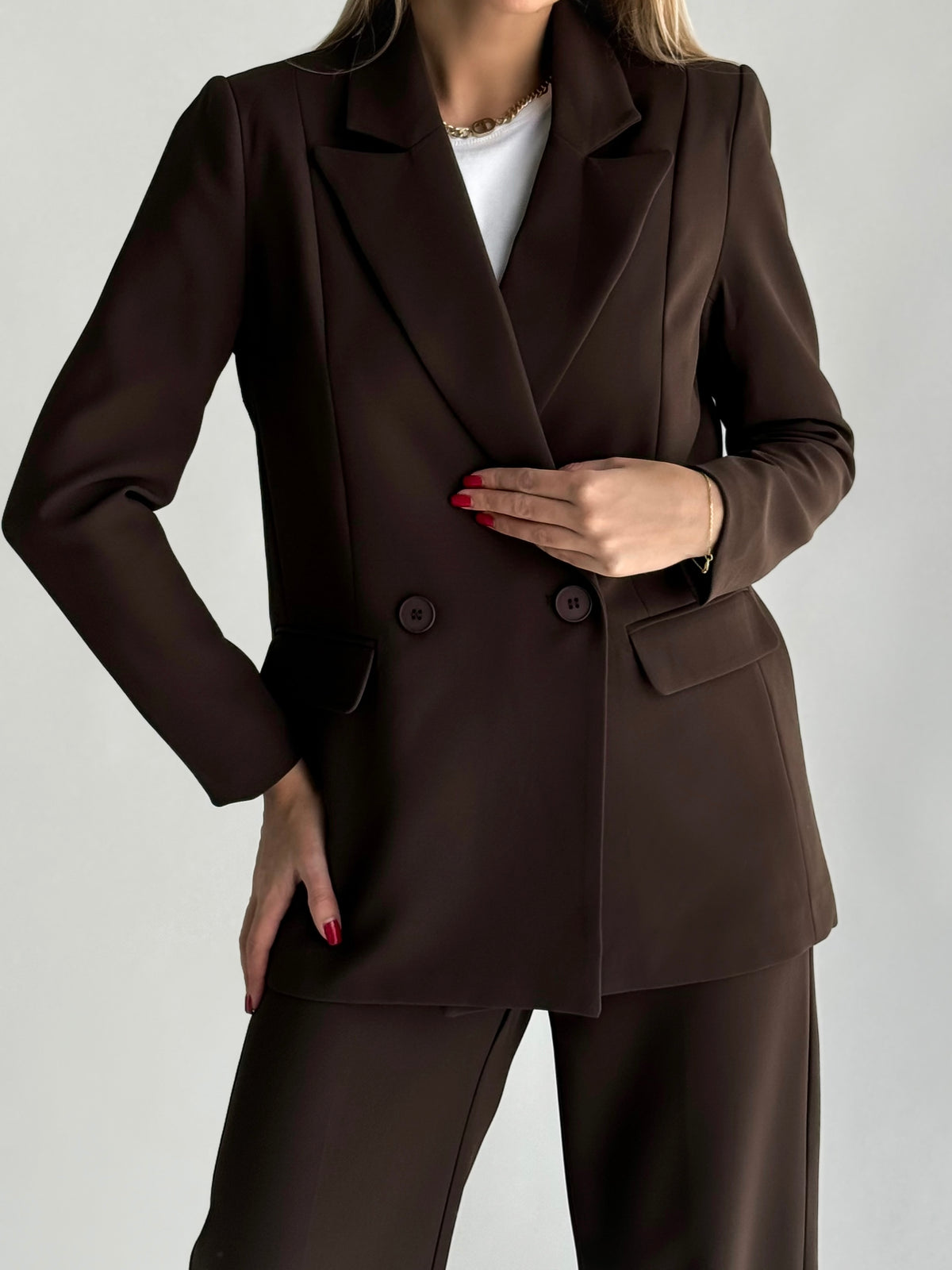 Moteriškas klasikinis švarkas CAMEROON Ruda