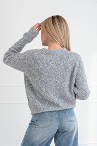 Moteriškas šiltas megztinis su vilna DAMON Šviesiai pilka