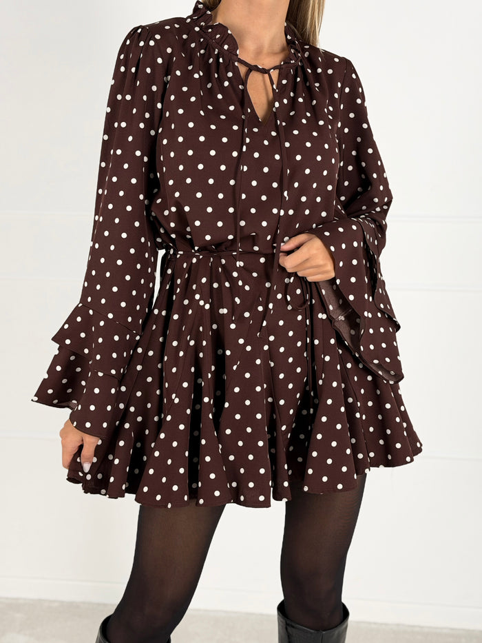 Moteriška taškuota suknelė MARGARITA Ruda