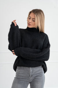 Moteriškas megztinis su vilna MELANIA Juoda
