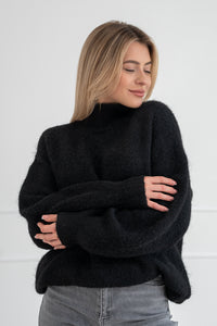 Moteriškas megztinis su vilna MELANIA Juoda