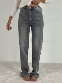 STRAIGHT modelio moteriški džinsai aukštu juosmeniu JEREMIE Pilka