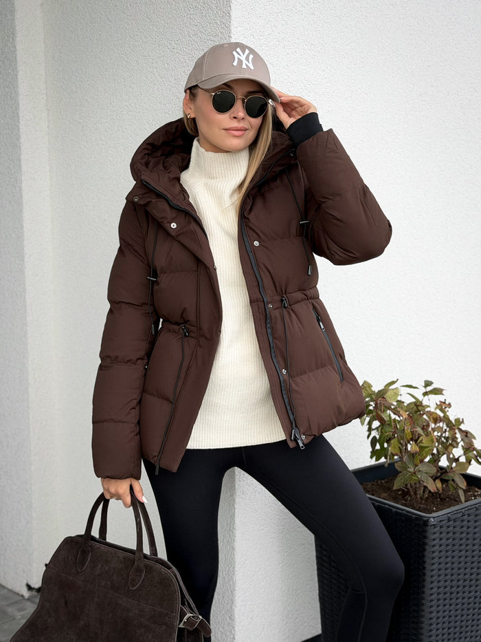 Moteriška šilta striukė su gobtuvu SERGIO Ruda