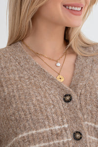 Moteriškas susagstomas megztinis su vilna BIJOU Ruda