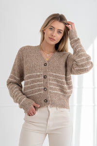 Moteriškas susagstomas megztinis su vilna BIJOU Ruda