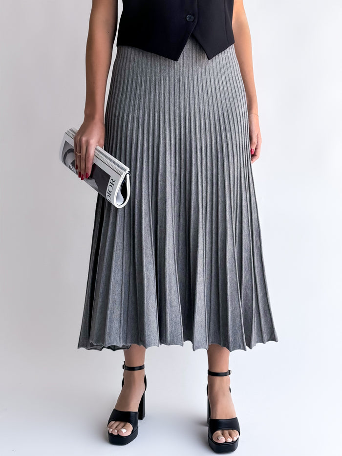 Moteriškas ilgas sijonas LEONARDO Pilka