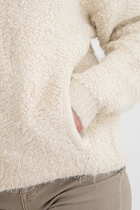 Moteriškas megztinis su vilna CLEO Balta