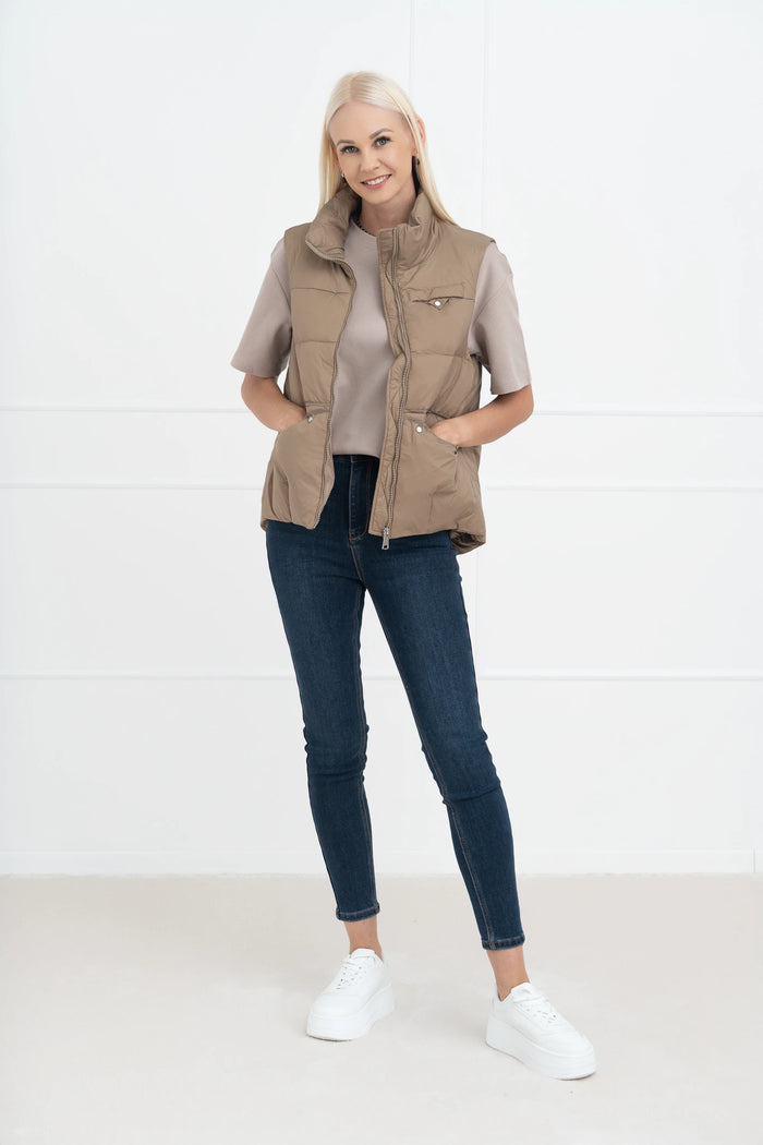 Moteriška liemenė su natūralių pūkų užpildu HARLAN Kapučino