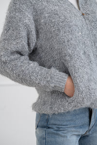 Moteriškas megztinis su vilna CLEO Pilka