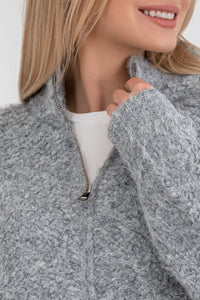 Moteriškas megztinis su vilna CLEO Pilka