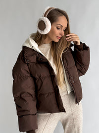 Moteriškos šiltos žieminės ausinės CORA Kreminė