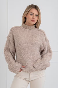 Moteriškas šiltas megztinis ELYA Kreminė