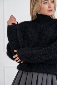 Moteriškas šiltas megztinis ELYA Juoda