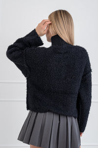 Moteriškas šiltas megztinis ELYA Juoda