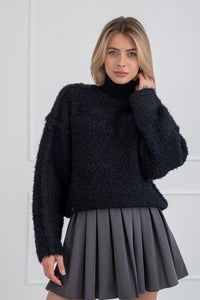 Moteriškas šiltas megztinis ELYA Juoda