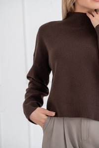 Moteriškas viskozės megztinis FREDDY Tamsiai ruda