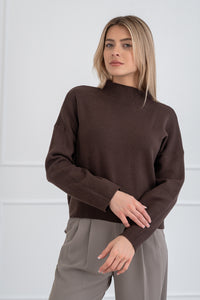 Moteriškas viskozės megztinis FREDDY Tamsiai ruda