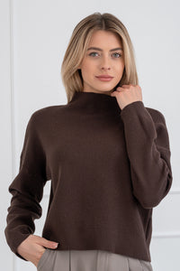Moteriškas viskozės megztinis FREDDY Tamsiai ruda