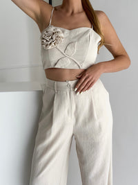 Moteriška trumpa palaidinė MALLIE Kreminė