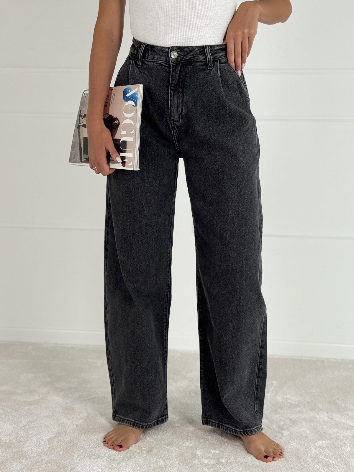 BALLOON modelio moteriški džinsai RAMONA Pilka