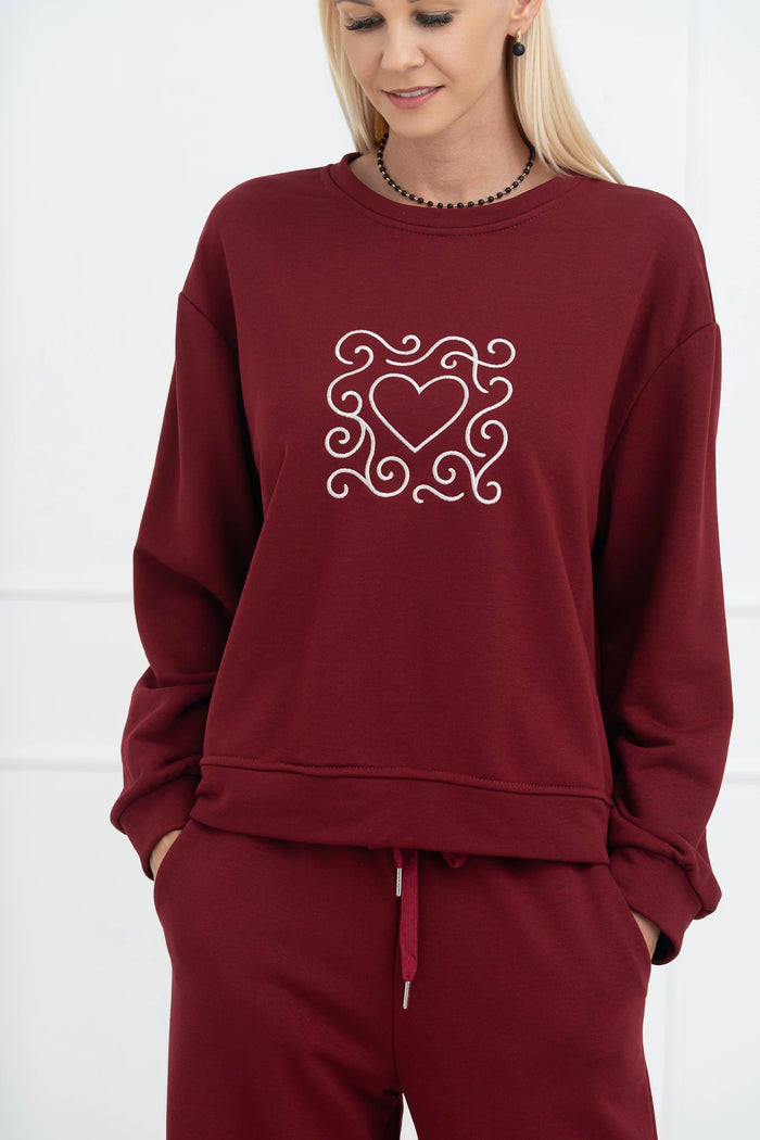 Moteriškas itališkas dviejų dalių kostiumėlis ROSALIA Bordo