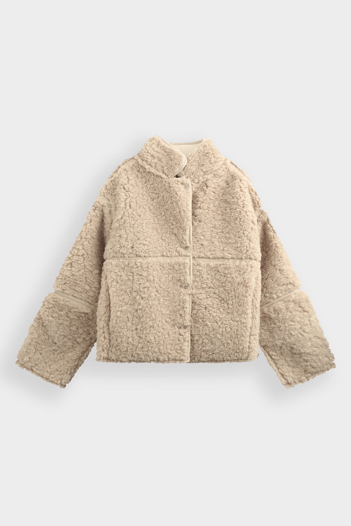 Moteriška kailinė striukė PLUSH Kreminė