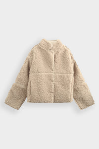 Moteriška kailinė striukė PLUSH Kreminė