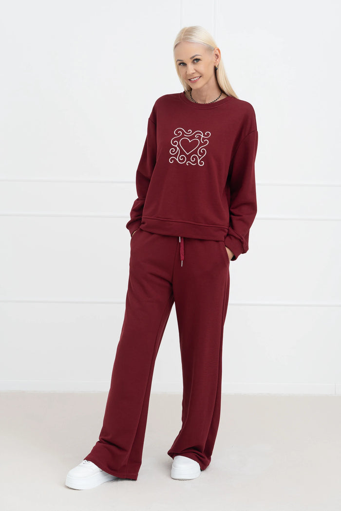 Moteriškas itališkas dviejų dalių kostiumėlis ROSALIA Bordo