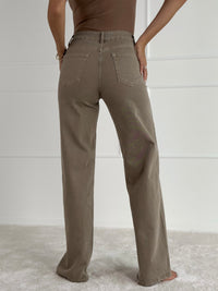 WIDE LEG modelio moteriški džinsai NANDO Kapučino