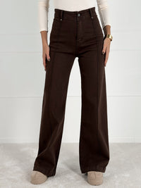 WIDE LEG modelio moteriški džinsai TONALLI Ruda