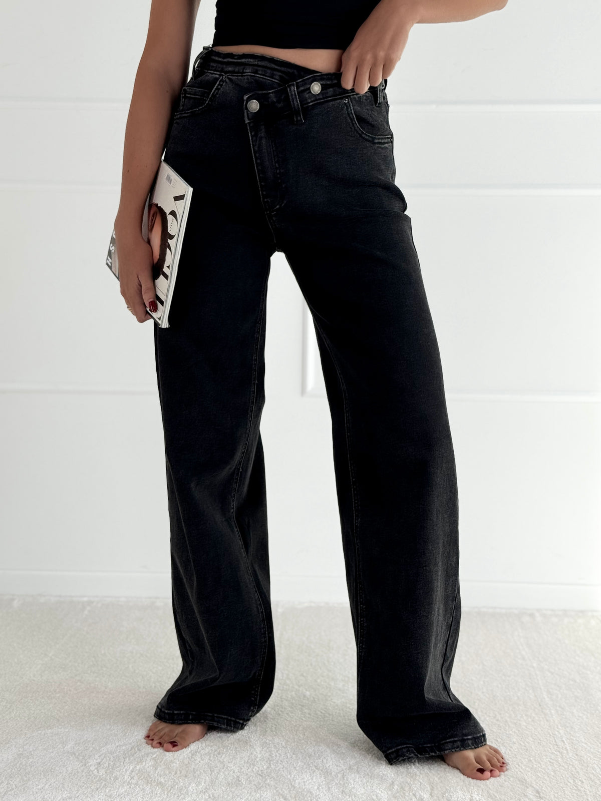 DAD FIT FULL LENGTH modelio moteriški džinsai DART Juoda